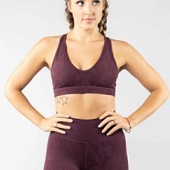 Buffbunny Collection Womens Wine Racerback Confidential Sports Bra Size XX Small - Picture 1 of 11